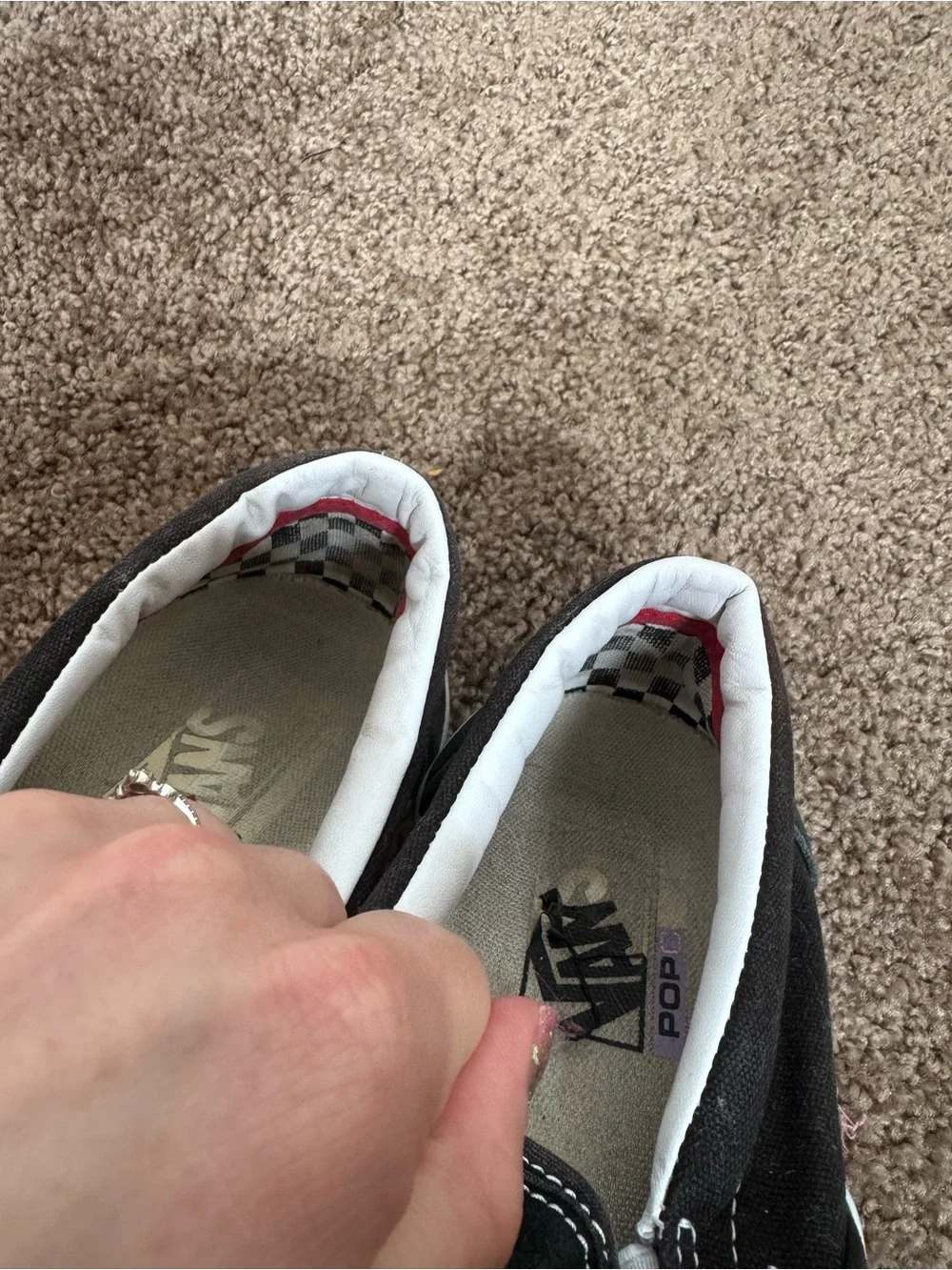 Vans Black Slip-On Loafers with White Sole